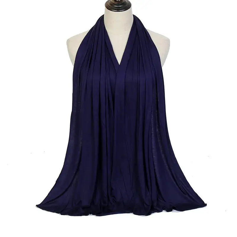 Modal Cotton Jersey Hijab Scarf 170x60cm Long Soft Plain Turban Head Wrap For Women