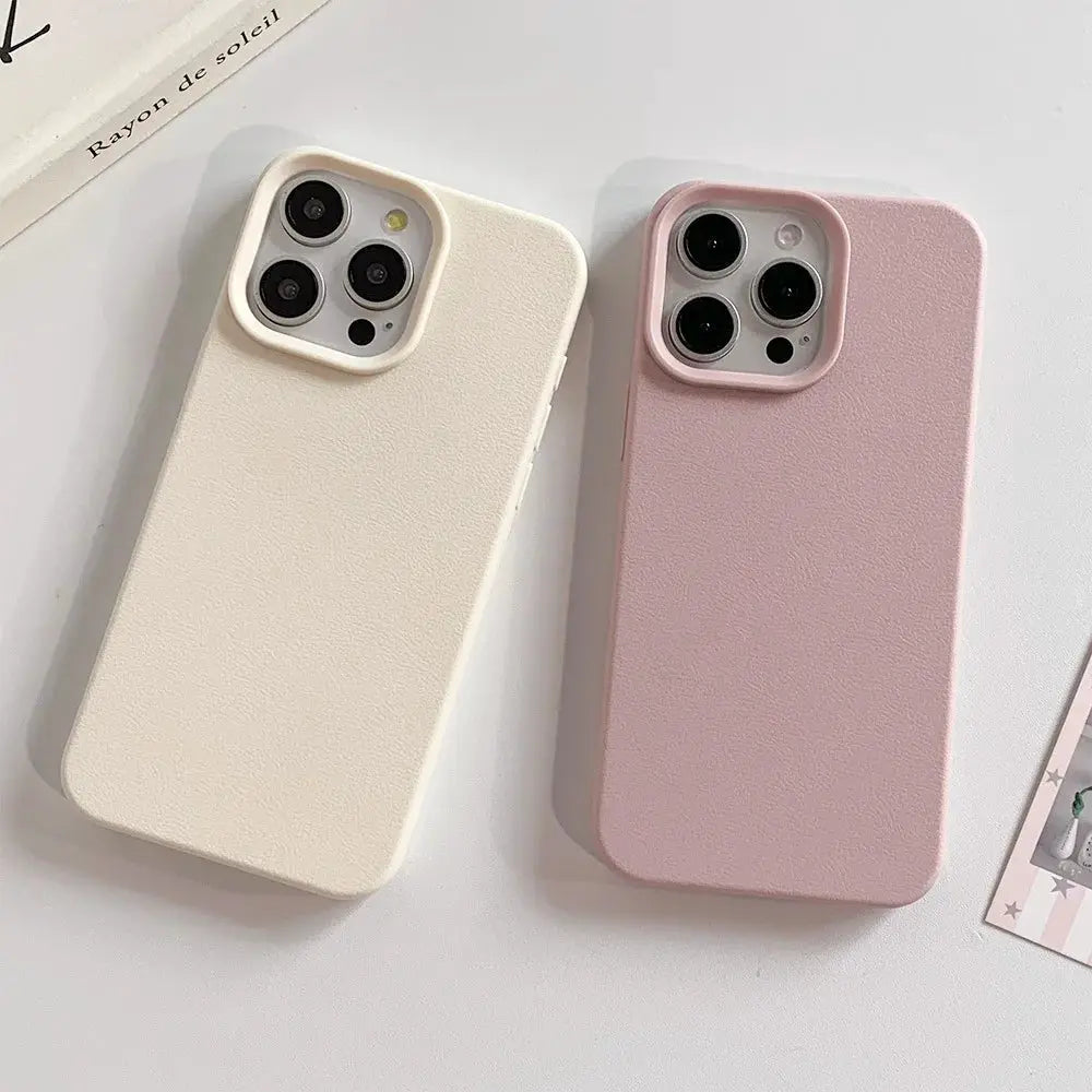 Leather Phone Case For iPhone 11 Through 17 Pro Max And iPhone Air Soft TPU Shockproof Funda Cover