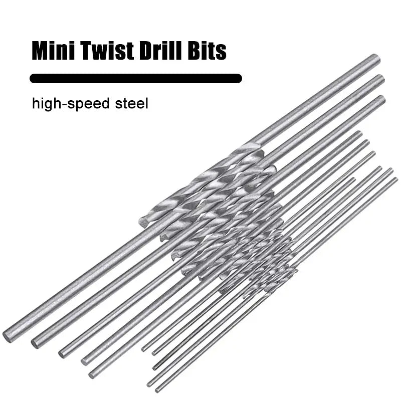 20 Pc Mini Twist Drill Bit Set 0.3mm To 1.6mm High Speed Steel For Woodworking Plastics PVC Circuit Board Micro Drilling
