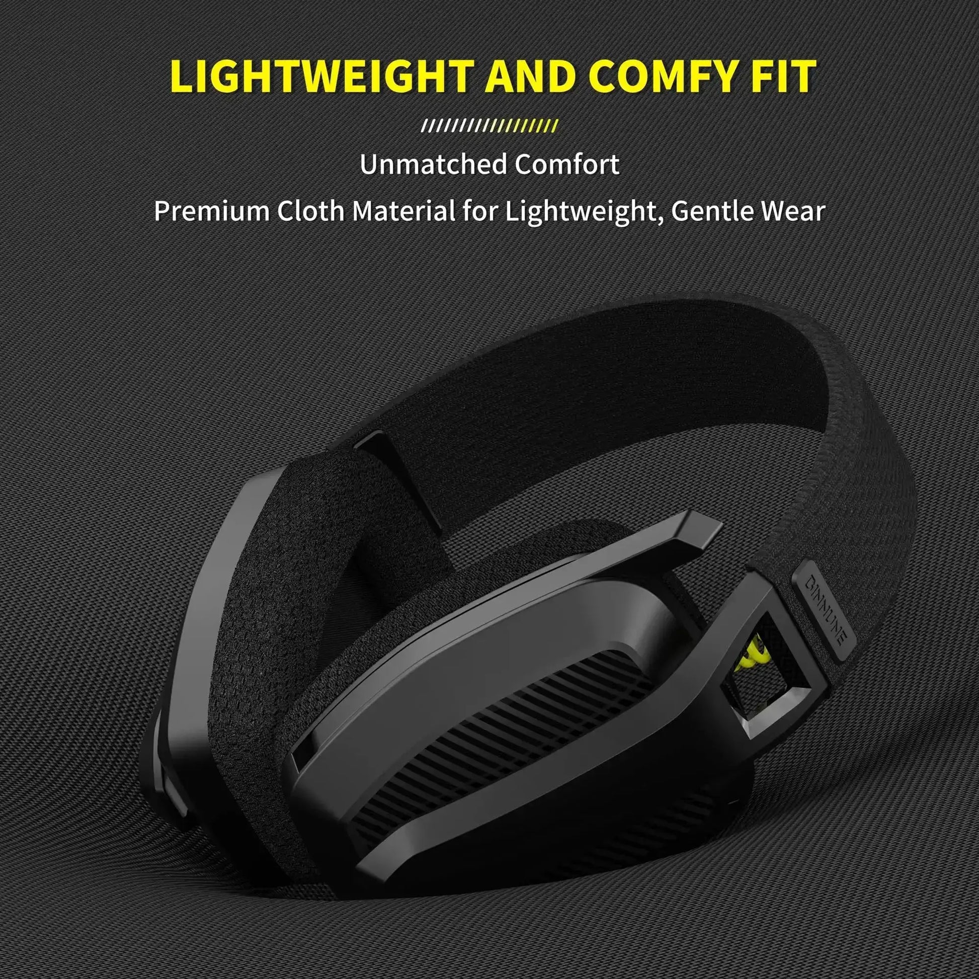 BINNUNE BW06 wireless gaming headset with mic, black with silver frame