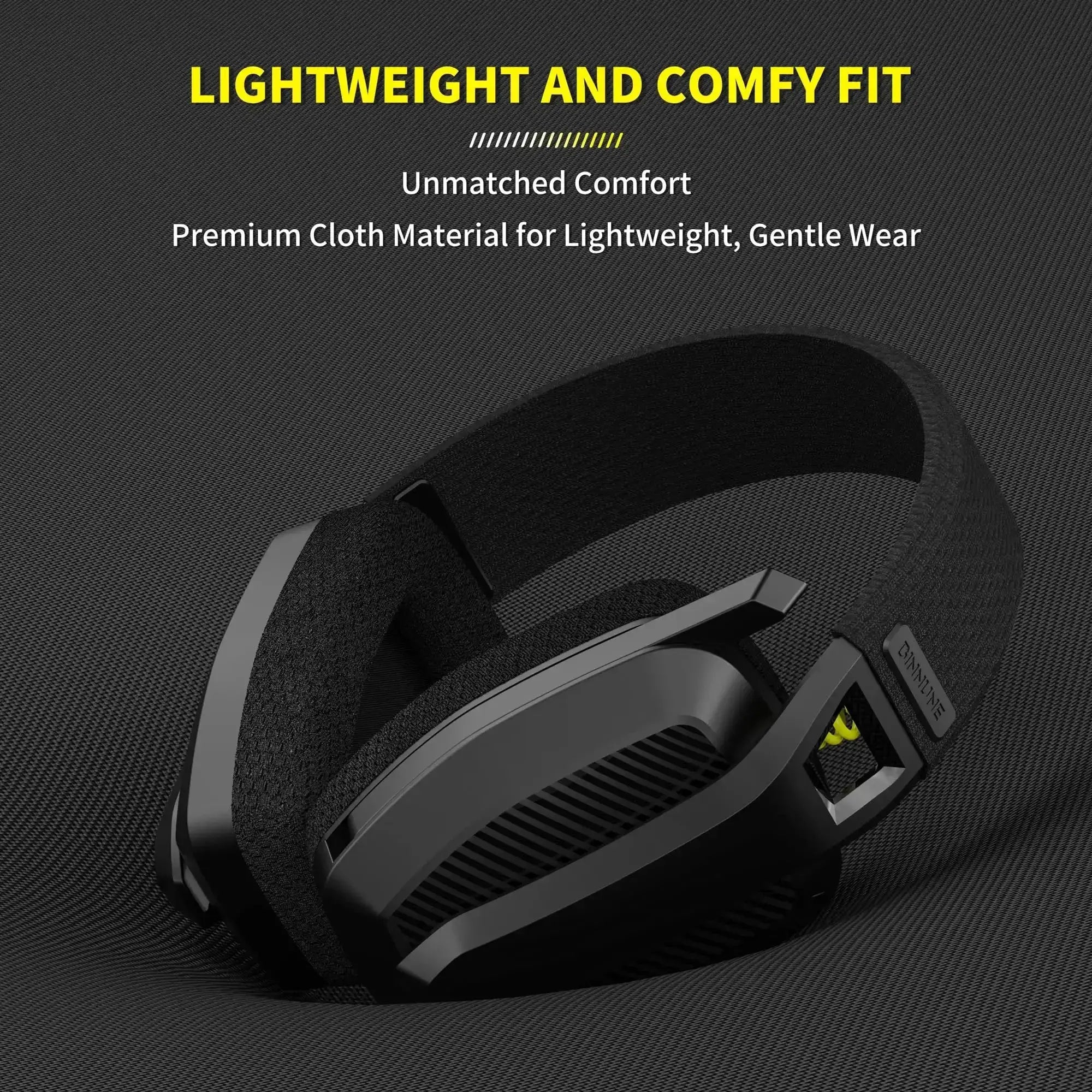 BINNUNE BW06 wireless gaming headset with mic, black with silver frame