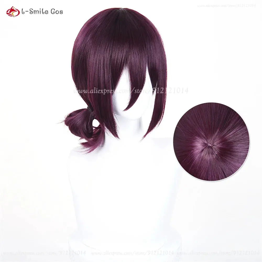 Anime Rezee cosplay wig, 45cm purple heat-resistant synthetic wig for women