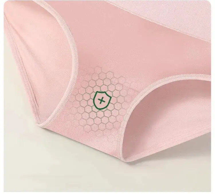 Pink high-waisted cotton panties, 4-pack, breathable women's briefs in plus sizes M-5XL