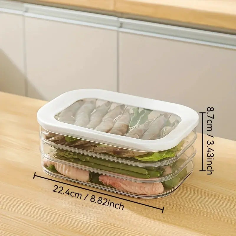 Stackable Meat Storage Container for Fridge with Clear Lid for Deli Meat Bacon Cheese and Meal Prep