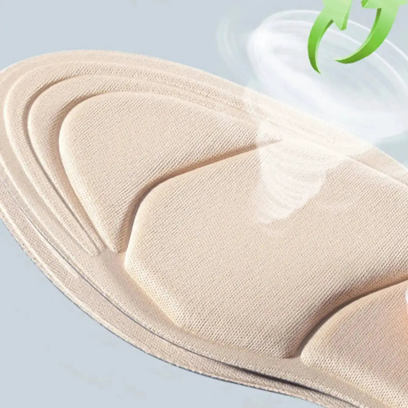 Memory foam women's insoles for high-heel shoes, beige fabric, anti-slip breathable heel protection by Simples Market
