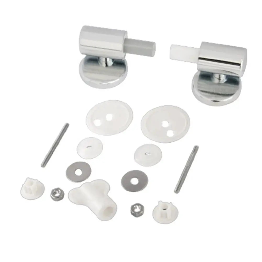 Simples Market two chrome toilet seat soft-close hinges with mounting hardware