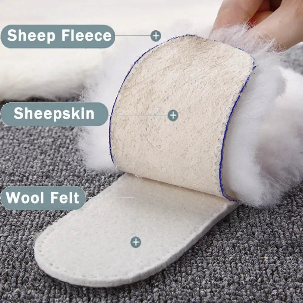 Genuine Sheepskin Fleece Insoles for Men and Women Warm Winter Real Wool Cashmere Inner Soles for Shoes and Snow Boots