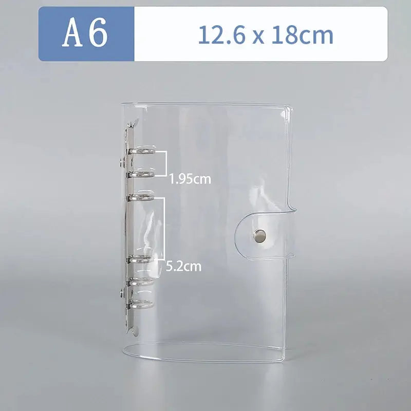Simples Market transparent plastic six-ring binder for A6, 12.6 x 18 cm