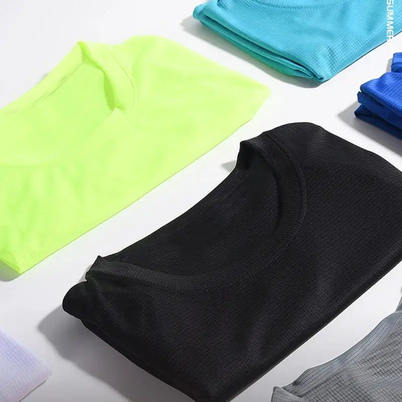 Summer Mens Quick Dry Running And Bodybuilding Shirt Gym Fitness Top Short Sleeve Oversized Jersey