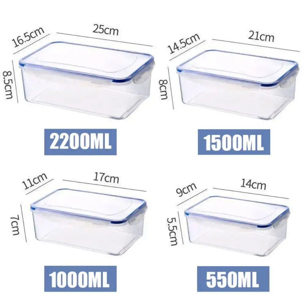 FreshLock Rectangular Refrigerator Storage Box With Lid Sealed Transparent Stackable Food Containers