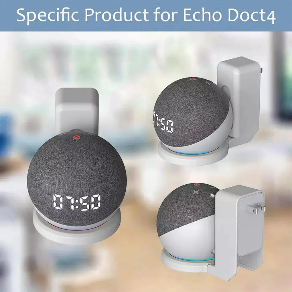 Simples Market Echo Dot wall mount bracket with cord management, white plastic stand for 4th/5th/3rd gen