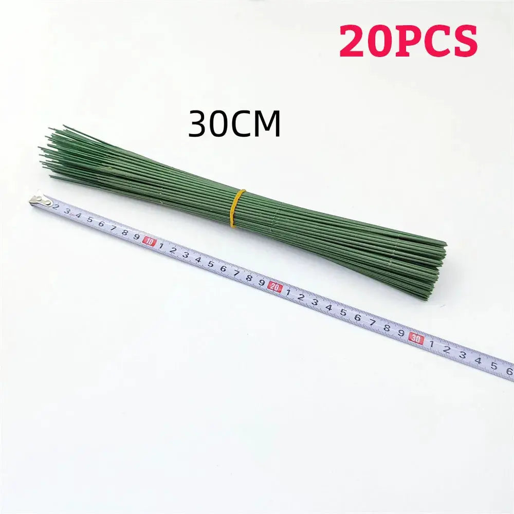 Green Flower Stem Sticks DIY Floral Material Handmade Wire Stem Self Adhesive Floriculture Tape Paper Tape For Bouquets