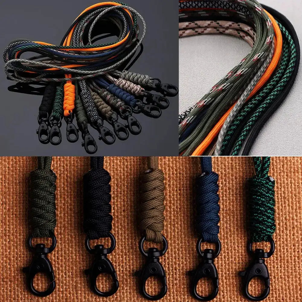 Paracord Keychain Lanyard With Rotatable Buckle High Strength Parachute Cord For Survival Backpack And Key Ring