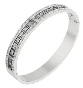 Stainless Steel Zirconia Bracelet For Women Fashion Jewelry Bangles Elegant Accessory