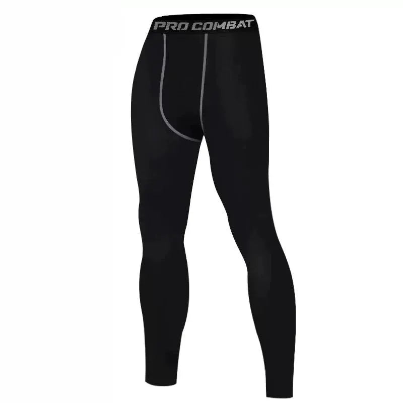 SONECHOKI men's compression pants, black polyester gym leggings with Pro Combat waistband