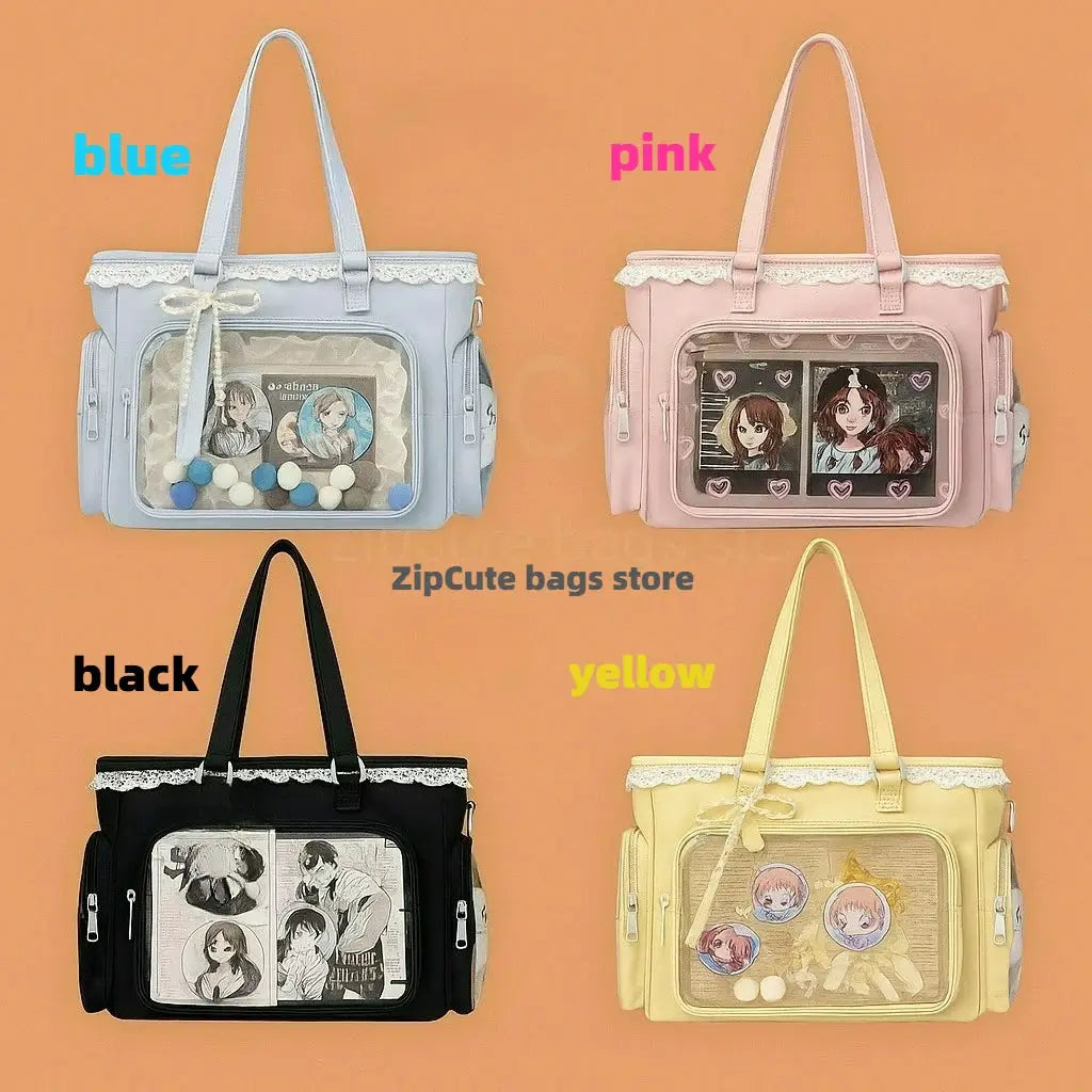 Ballet Girl Large Appetite Itabag Japanese Anime Style Two Dimensional Crossbody Bag For Women Durable Polyester