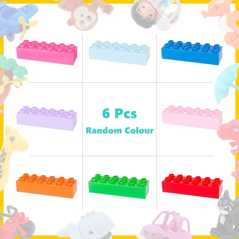 6 Piece Big Building Block Accessories Compatible With Enlighten Large Bricks Foundation Blocks Educational Toy