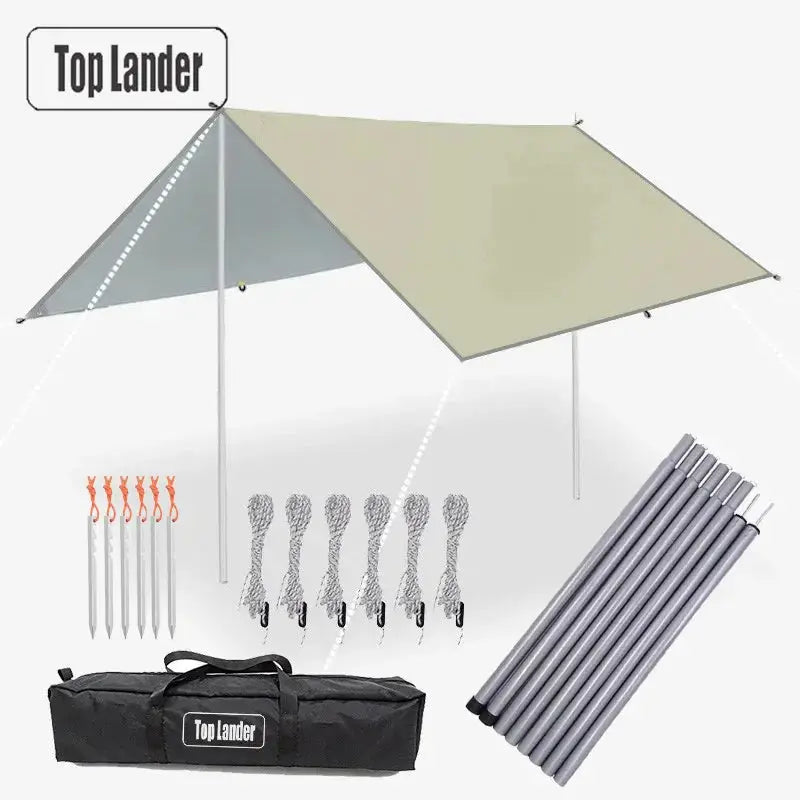 Ultralight Waterproof Tarp Tent 4x4m 5x3m 4x3m 3x3m Camping Awning Sun Shelter Garden Canopy for Outdoor Beach Hiking