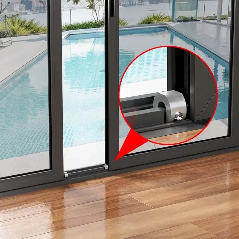 Aluminum alloy window lock stopper for sliding doors; silver metal sash limiter