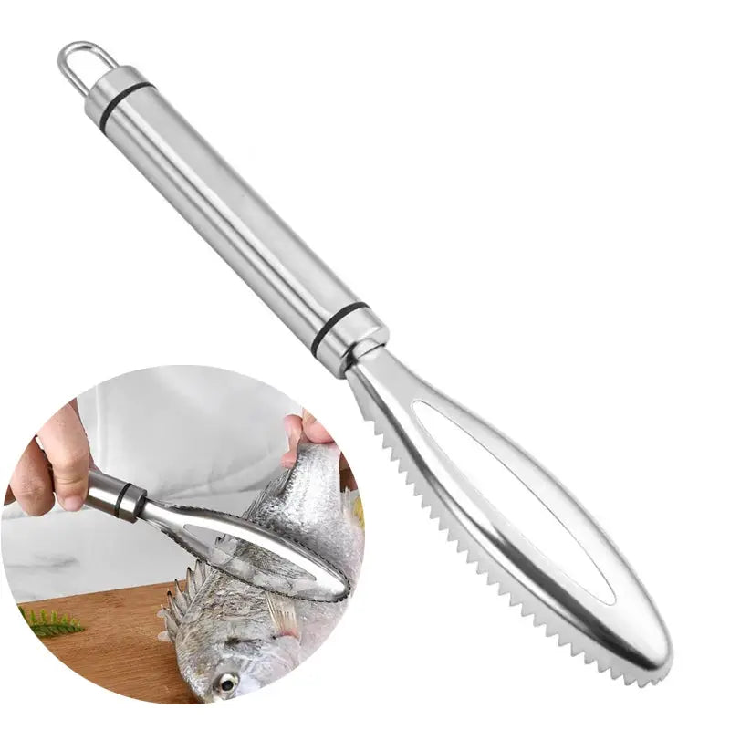 Multi Tool Fish Scale Remover And Fruit Vegetable Peeler With Cleaning Scraper Accessories Folding Knife