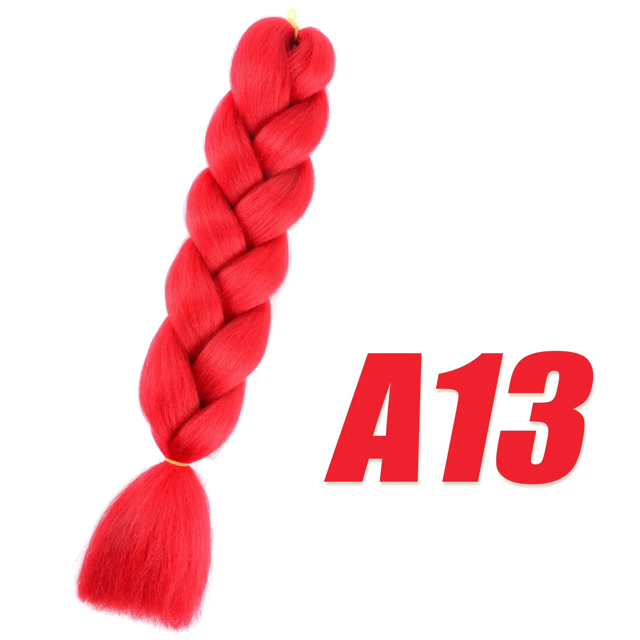 Crochet hair extension by Simples Market in red Kanekalon, pre-stretched jumbo braid