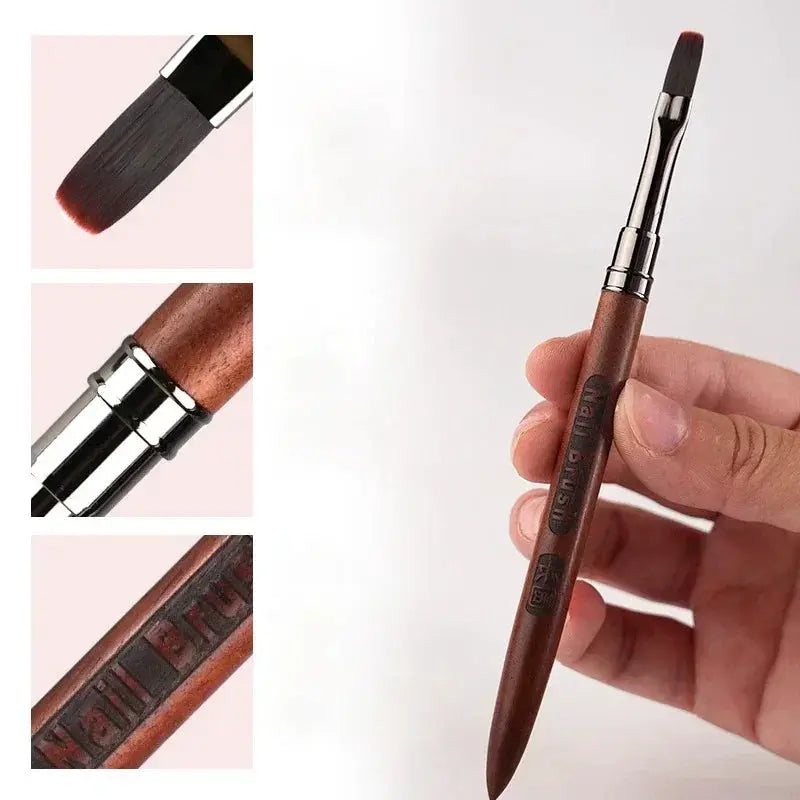 NailCraft Wood Gel Painting Brush For Gel Tip Extensions And Acrylic Builder With Precision Fine Bristles For Nail Art