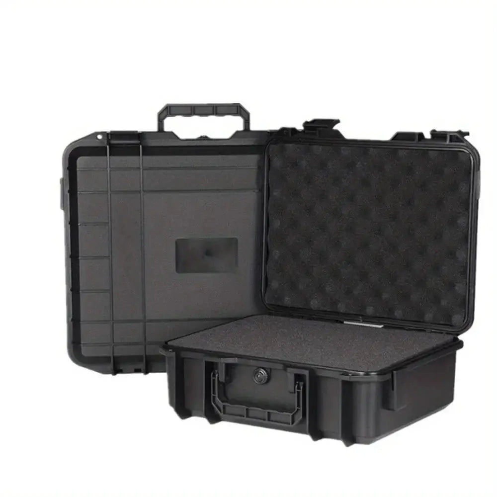 Simples Market hard protective tool case with foam-padded interior, black portable toolbox