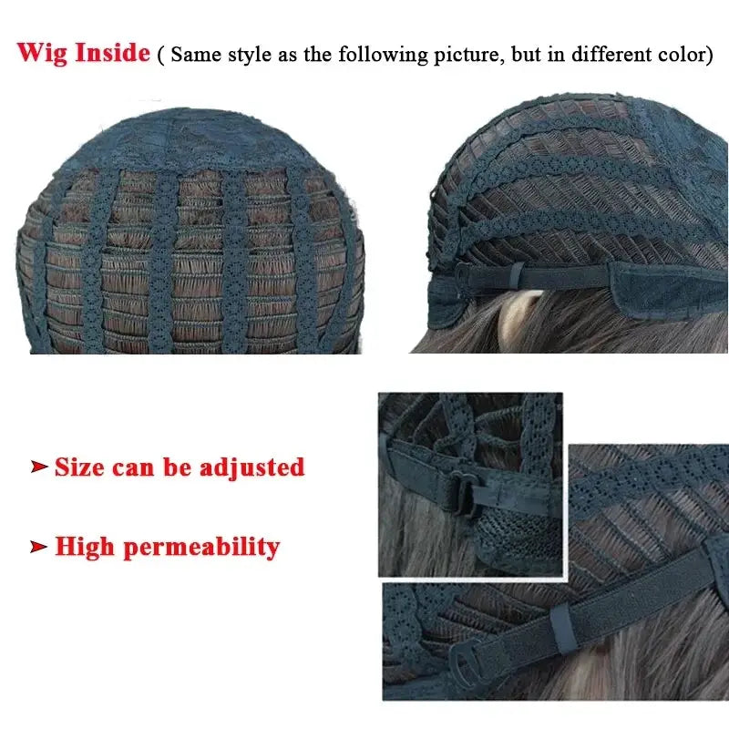 Anime Itadori Yuji cosplay wig with short hair, rose inner mesh cap and adjustable straps (Simples Market)