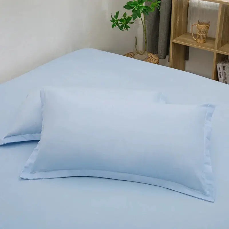 2-pack light blue envelope-style pillowcases, solid color, 48x74 cm, Simples Market