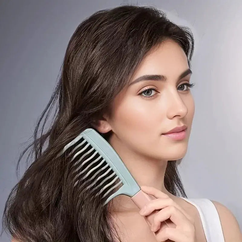 Dual Wide Tooth Hair Comb For Long Curls And Voluminous Styles, Curly Hair Management, Scalp Massage, Elegant Hair Care