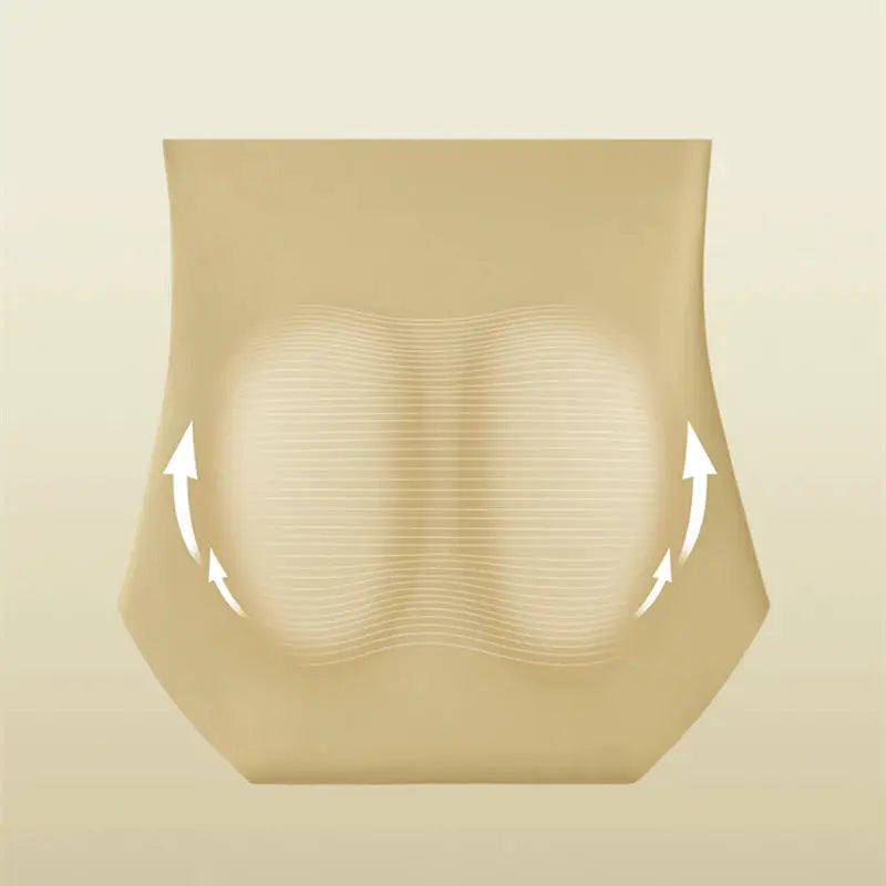 Beige high-rise women's body shaper underwear with buttocks-lifting design.