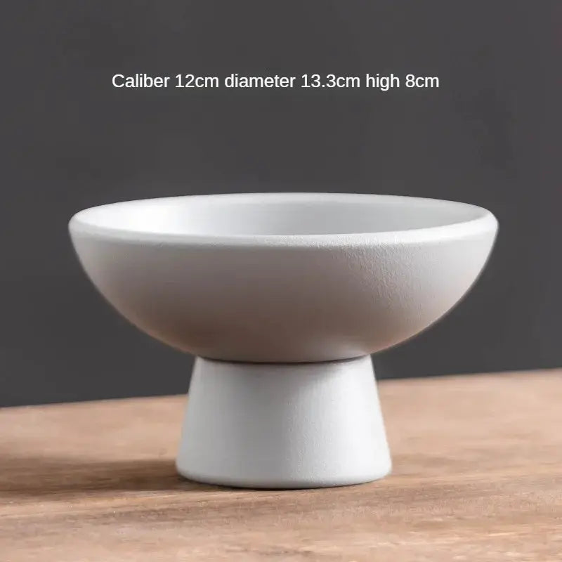Chinese Style High Footed Ceramic Fruit Tray For Living Room Decor