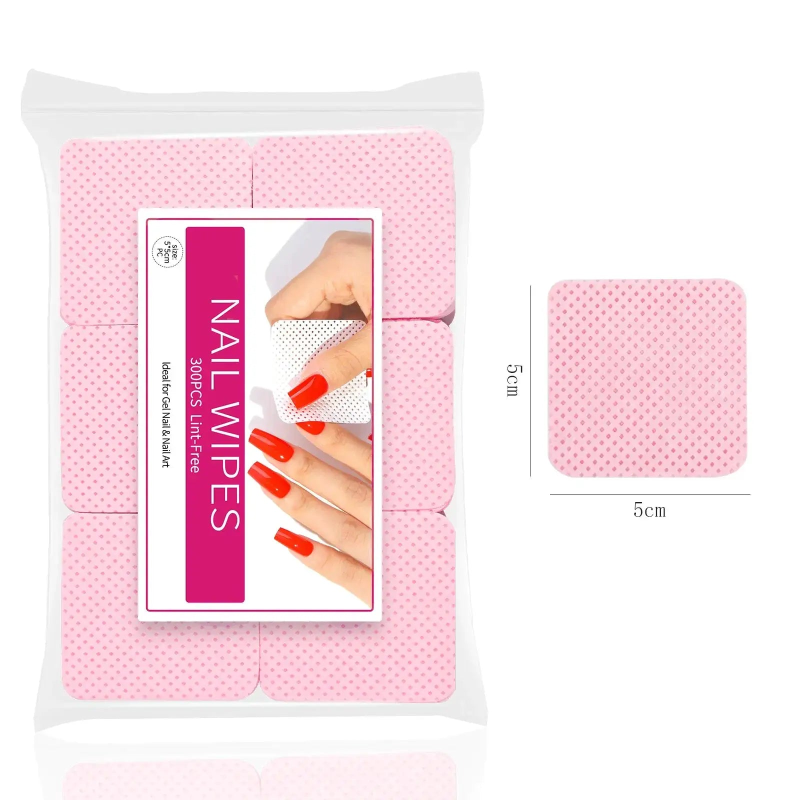 Misscheering 300pcs Lint Free Nail Polish Remover Napkins Vibrant Cotton Wipes Paper Pads For Manicure UV Gel Dust