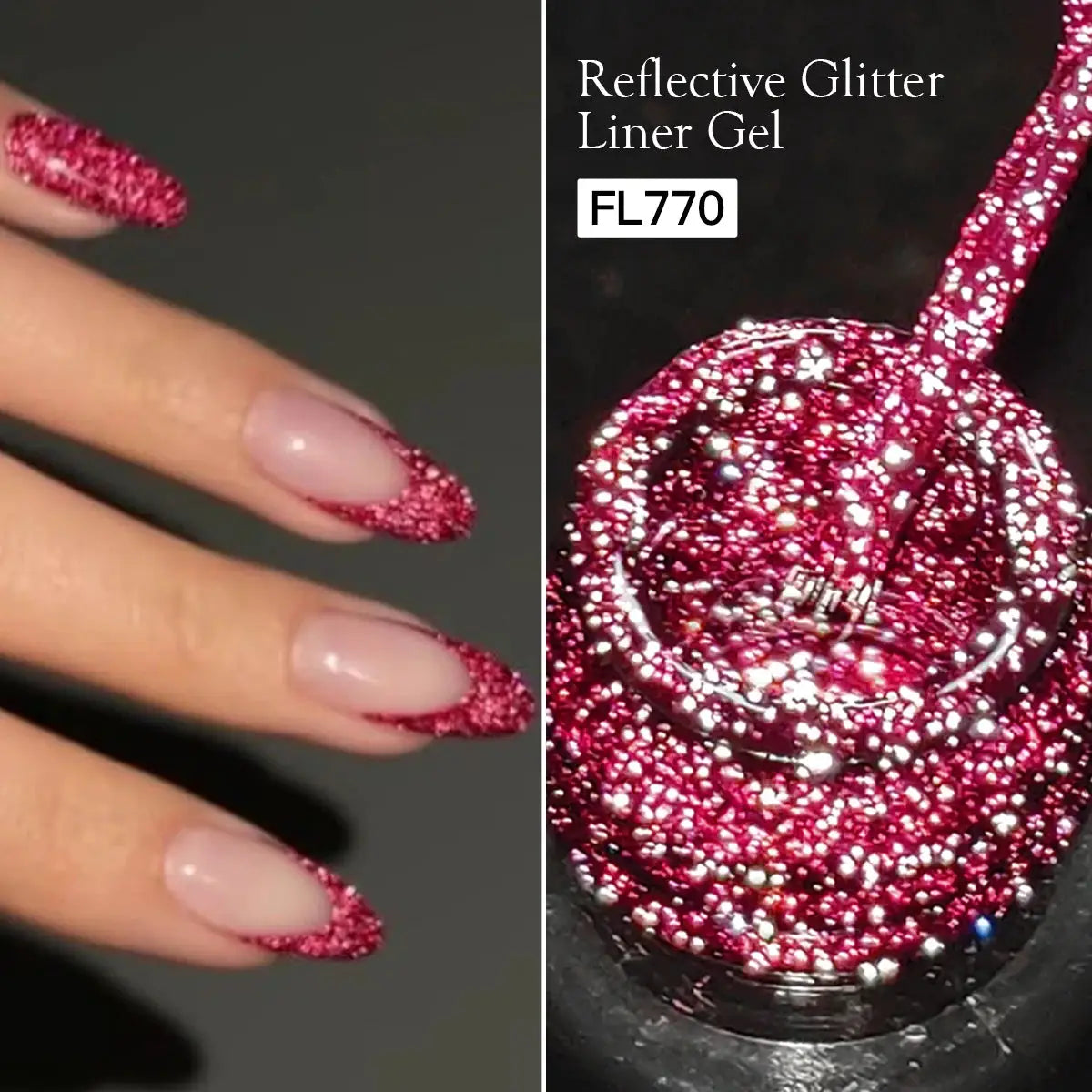 Four Lily Reflective Glitter Liner Nail Gel Polish 5ml Gold Silver Red Shine For UV LED Lamps