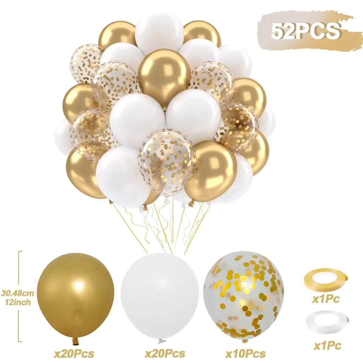 Metallic Pearl Latex Balloons Confetti Gold Set 31 36 37 51 101 Pcs For Birthday Weddings Baby Shower Decor