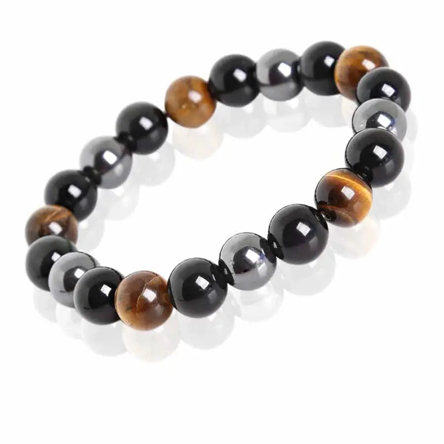 Natural Black Obsidian Hematite Tiger Eye Beads Unisex Bracelet for Magnetic Health Protection Soul Jewelry