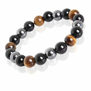 Natural Black Obsidian Hematite Tiger Eye Bead Bracelet for Men and Women Magnetic Health Protection Jewelry