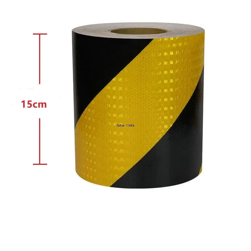Reflective Tape Twill Yellow Black Waterproof Adhesive Safety Warning Sticker For Truck 5cm 10cm 15cm 20cm By 5m