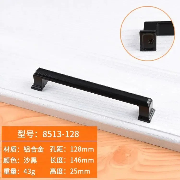 Black Aluminum Cabinet Knobs And Handles For Kitchen And Furniture Drawer Pulls Cupboard Handles