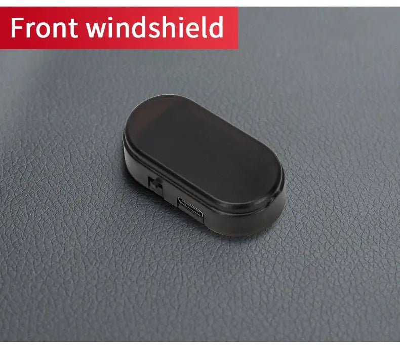 Black plastic car security light module; fake wireless warning lamp with charging port