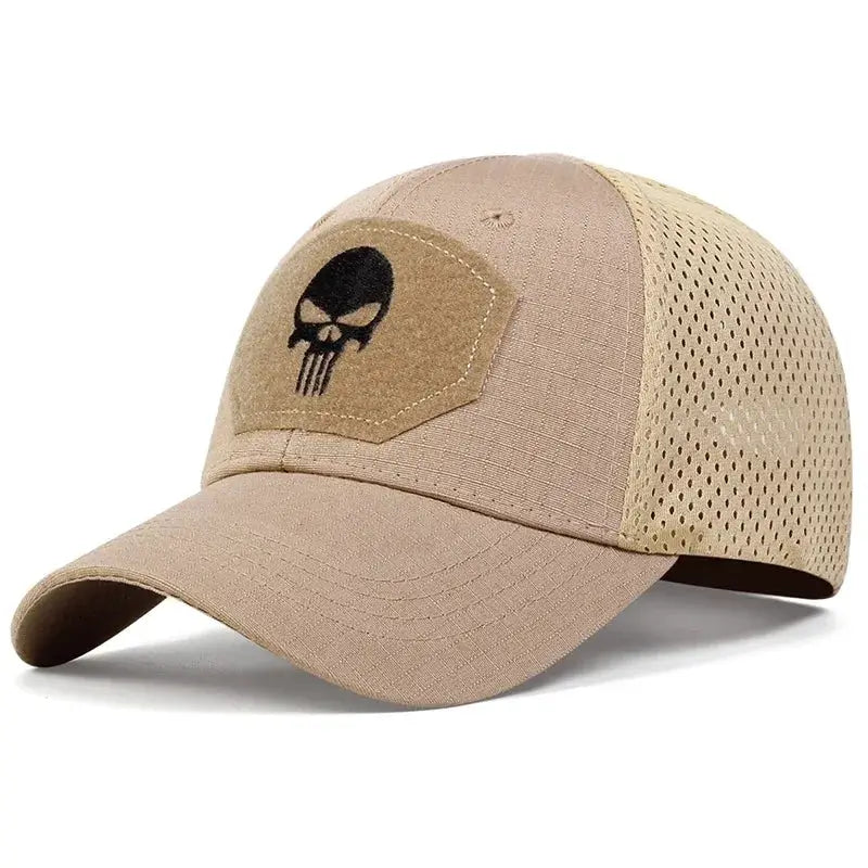 2025 Skull Embroidered Patch Baseball Caps Breathable Adjustable Sun Protection Outdoor Casual Hats For Spring And Autumn