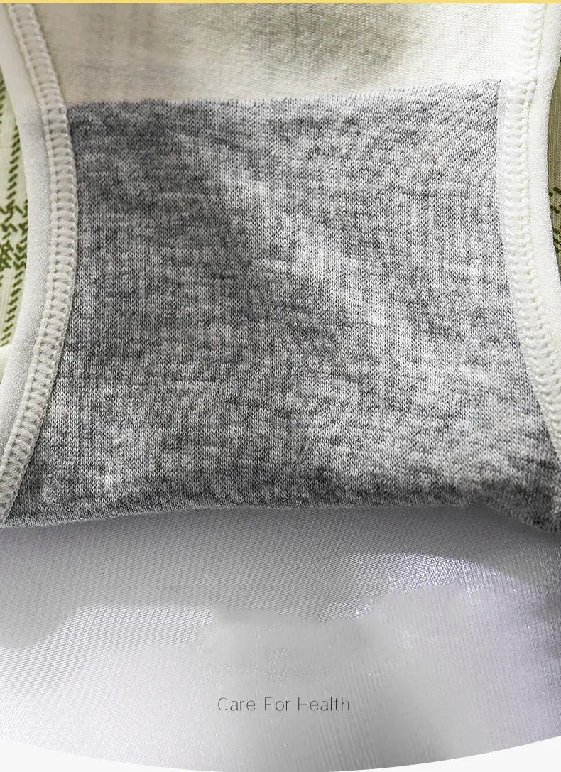 4-piece cotton women's panties set with high-waist body shaper briefs in gray heather, breathable plus-size lingerie