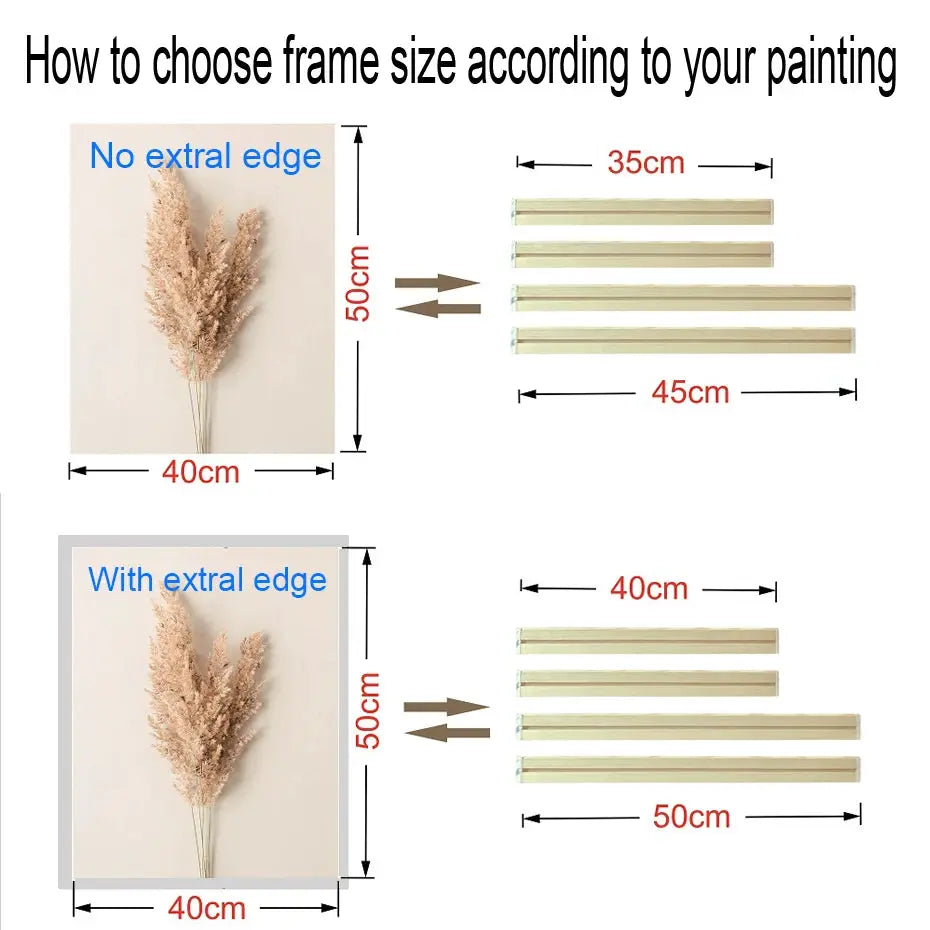 Simples Market natural wooden canvas frame set in various sizes for photos, oil paintings or diamond paintings