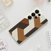 Geometric wood-pattern silicone phone case by Simples Market for Samsung Galaxy S26 Ultra