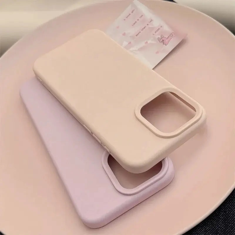 Dopamine Silicone Solid Color Phone Case For iPhone 11 Through 17 Pro Series Minimalist Durable Back Cover
