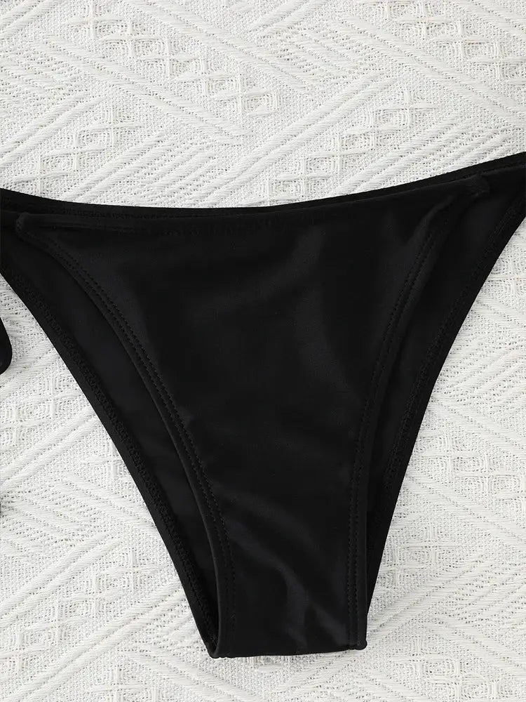 2024 Fashion Women Swimwear Bikini Set Triangle String Thong Beachwear One Piece Brazilian Biquini
