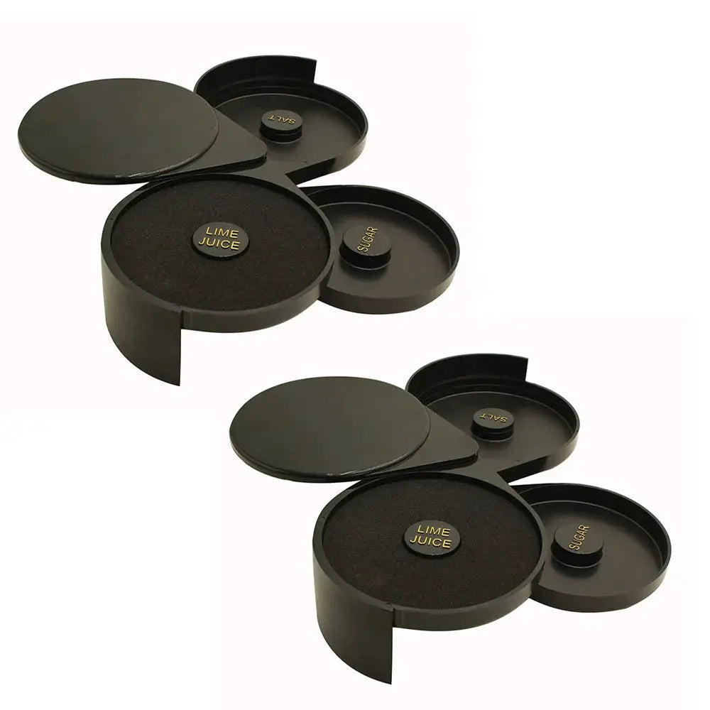 Three Layer ABS Rotating Cocktail Seasoning Box Bar Accessories Salt Sugar Garnish Organizer