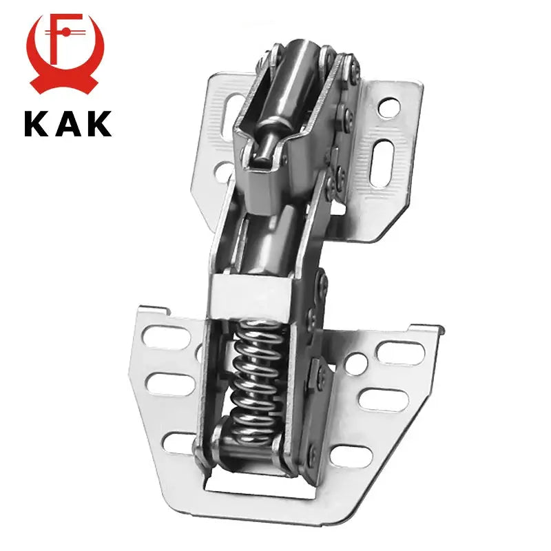 KAK hydraulic cabinet hinge with spring, soft-close damper and metal mounting plates