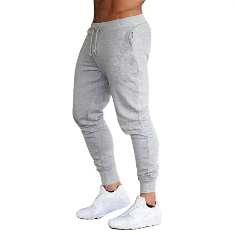 Simples Market 2025 men's jogger pants in light gray with drawstring waist and tapered cuffs