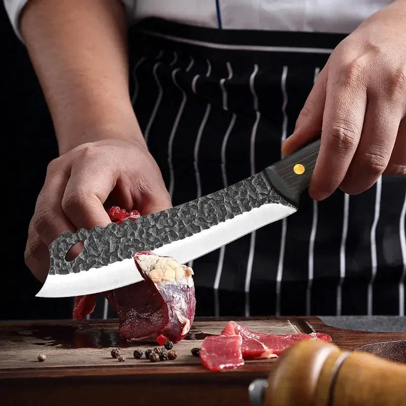 Handmade Kitchen Knife With Stainless Steel Blade And Wood Handle Chef Knife For Meat Slicing Fruit And Vegetable